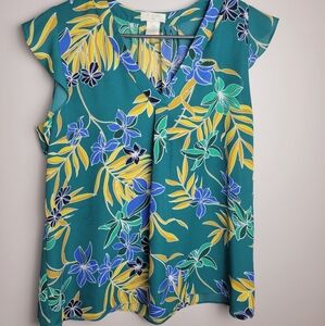St Tropez West Floral Blouse Medium.